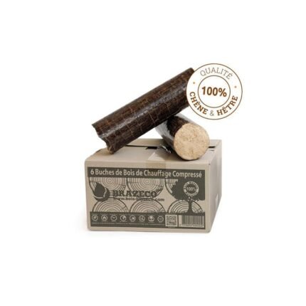 Verdichtetes Holz - Premium-Qualität - Palette mit 80 Kartons mit je 6 Holzscheiten